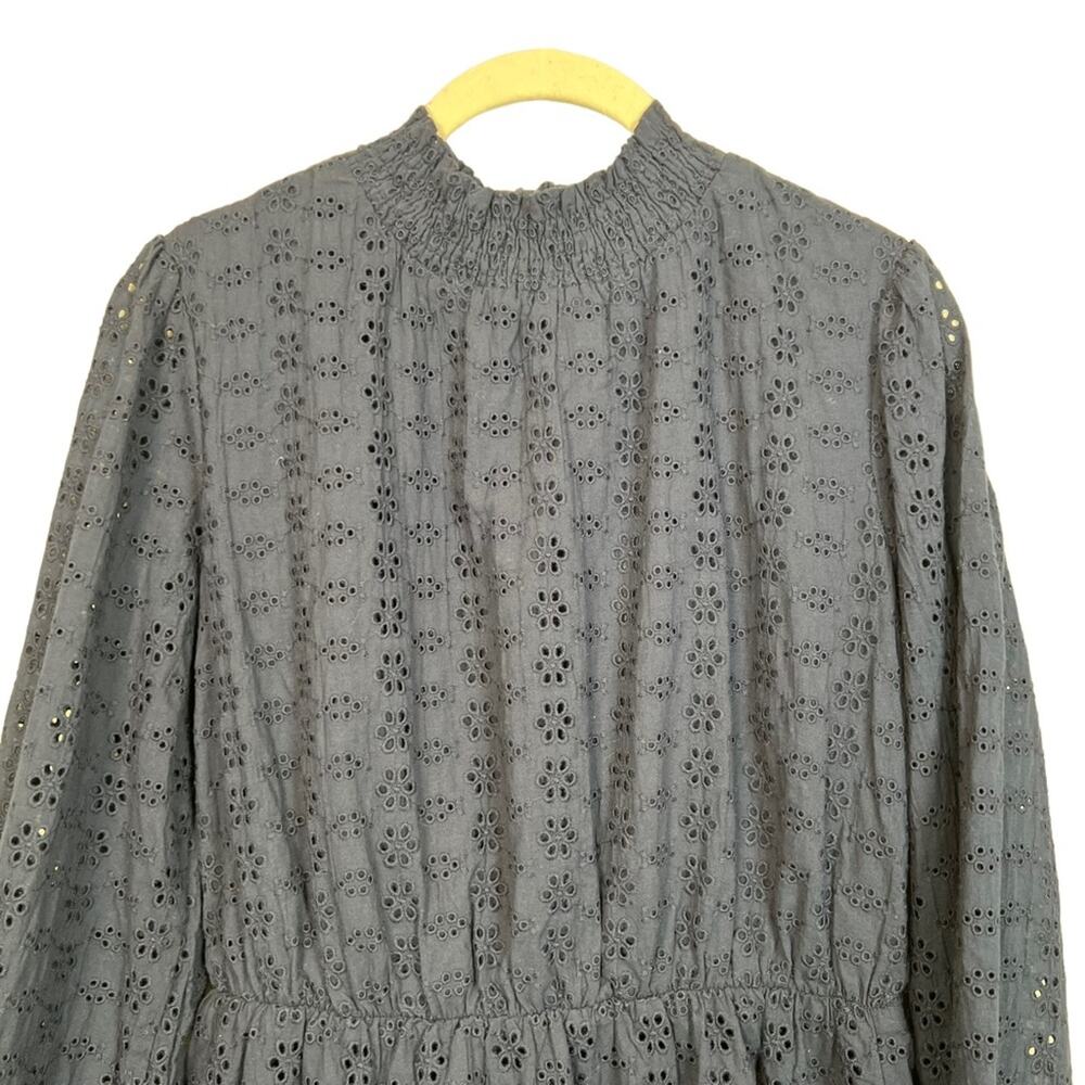 LOST + WANDER Sunday Funday Eyelet Detail Long Sleeve Cotton Minidress M NWT - Picture 6 of 14